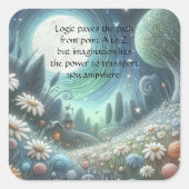 Whimical Night & Quote Vierkante Sticker (Voorkant)
