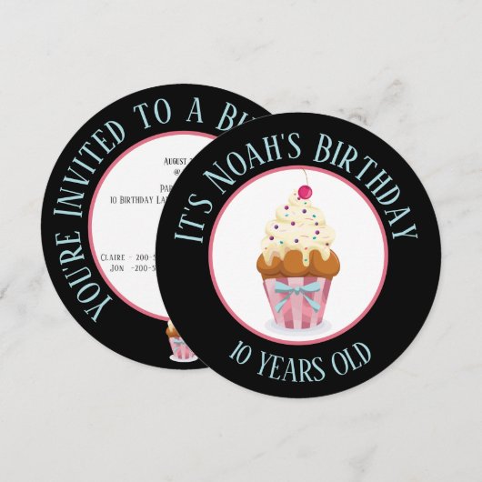 Whimicsal Cupcake met veel ijskinderen van afgelop Kaart (Voorkant / Achterkant)