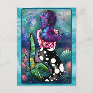 Whimige Abstracte Zeemeermin Nautilus Turquoise Ze Briefkaart