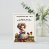 Whimige alledaagse sentiment vintage kunst ansicht briefkaart (Staand voorkant)