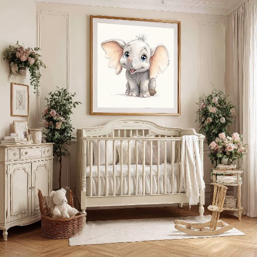 Whimige door Ghibli geïnspireerde baby olifant Poster