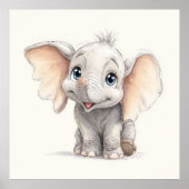 Whimige door Ghibli geïnspireerde baby olifant Poster (Voorkant)