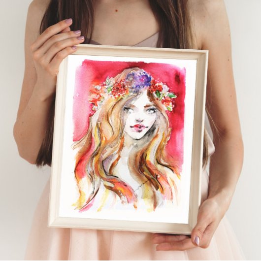 Whimige herfst waterverf mode-illustratie poster