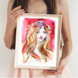 Whimige herfst waterverf mode-illustratie poster