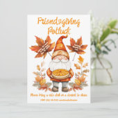 Whimige Kabouter Friendsgiving Uitnodiging (Staand voorkant)