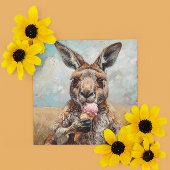 Whimige kangoeroe die ijs eet Aanpasbaar Kaart