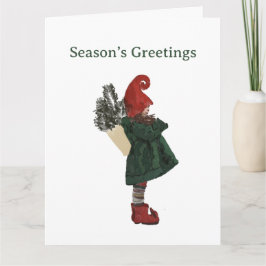 Whimige Kerstkabouterkaart – Feestelijke Groet Kaart