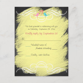 Whimige Liefdesvogels Krijtbord Huwelijks RSVP Kaa Kaartje