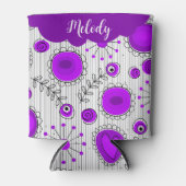 Whimige paarse witte harten bloemen bloem naam blikjeskoeler (Voorkant)