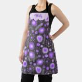 Whimige paarsgrijze hart- en bloemen bloemrijke na schort (Insitu)