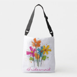 Whimige Waterverf Wilde Bloem Bruidsmeisje Crossbody Tas