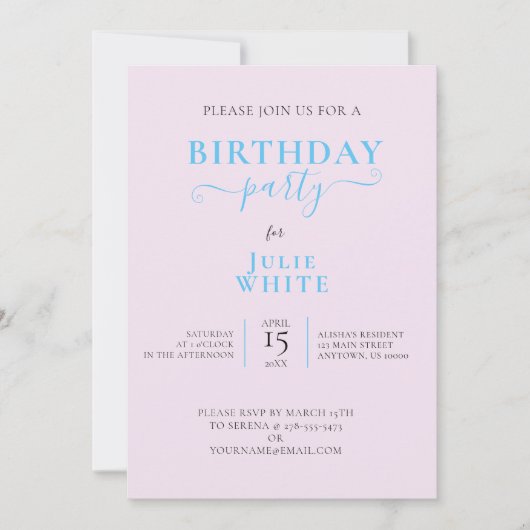 WHIMISCAL 3E VERJAARDAG CAKE PARTY UITNODIGING (Voorkant)