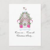 Whimiscal Christmas House-uitnodiging Uitnodiging Briefkaart (Voorkant)