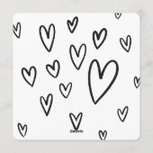 Whimiscal Doodles Black White Save the Date Kaart (Achterkant)