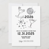 Whimiscal Doodles Hello 2026 New Years Gold Feestdagenkaart (Voorkant)