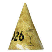 Whimiscal Doodles Hello 2026 New Years Gold Feesthoedjes (Rechts)