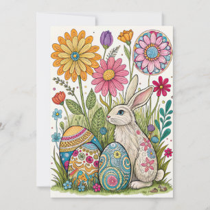 Whimiscal Easter Egg Kaart met Bunny