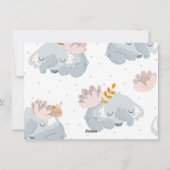Whimiscal Elephant bloemen wenst baby Feestdagenkaart (Achterkant)