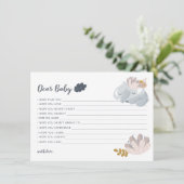 Whimiscal Elephant bloemen wenst baby Feestdagenkaart (Staand voorkant)