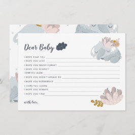 Whimiscal Elephant bloemen wenst baby Feestdagenkaart