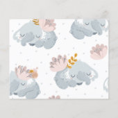 Whimiscal Elephant bloemen wenst baby Holiday Flyer (Achterkant)