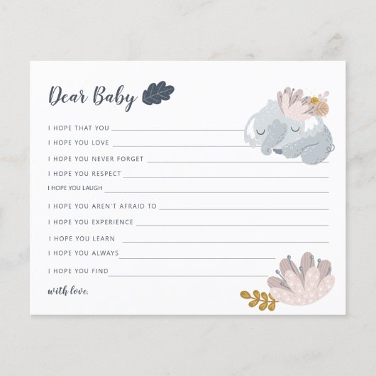 Whimiscal Elephant bloemen wenst baby Holiday Flyer (Voorkant)