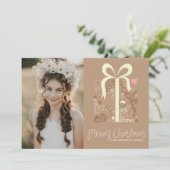 Whimiscal Gift Vrolijke kerstfoto Feestdagenkaart (Staand voorkant)