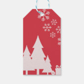 whimiscal kerstman dennenboom vrolijk kerstfeest cadeaulabel (Achterkant)