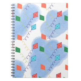 Whimiscal Kites Multicolored Sky Pattern Notitieboek