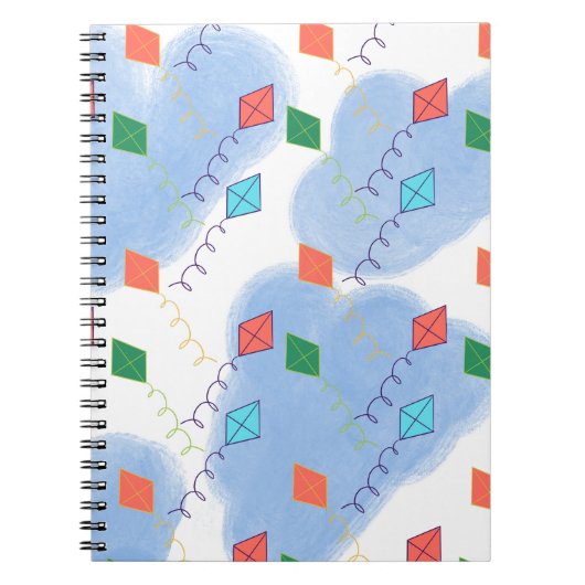 Whimiscal Kites Multicolored Sky Pattern Notitieboek (Voorkant)