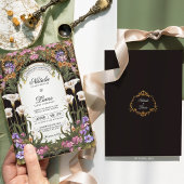 Whimiscal Paarse Roze Calla Lily Floral Wedding Kaart