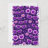 Whimiscal Purple and Pink 6th Birthday Party Kaart (Achterkant)