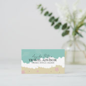 Whimiscal Travel Advisor Consultant Agency Beach Visitekaartje (Staand voorkant)
