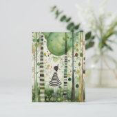 Whimiscal Vrouw in het Bos Briefkaart (Staand voorkant)