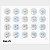 Whimiscal White Cat met Bloemen Stickers (Vel)