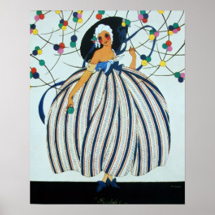 WHIMISCH JONG MEISJE SCHOONHEID FASHION KOSTUUMONT POSTER