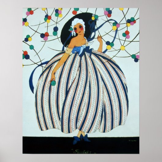WHIMISCH JONG MEISJE SCHOONHEID FASHION KOSTUUMONT POSTER (Voorkant)