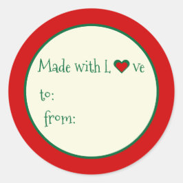 Whimisch Kerstelijk Met Liefde Gemaakt Schrijf-op Ronde Sticker