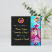 WHIMISCH MEISJE SWEET 16 FEESTJE EDELSTEEN MONOGRA KAART (Staand voorkant)