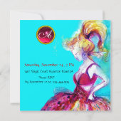 WHIMISCH MEISJE ZOETE 16 FEestJE GEM MONOGRAM Kaart (Achterkant)