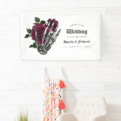 Whimische Bourgondische Bloemrijke Gotische Trouw Spandoek (Insitu)