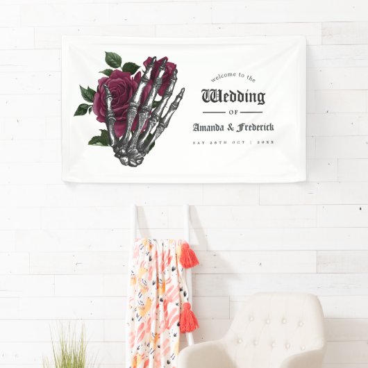 Whimische Bourgondische Bloemrijke Gotische Trouw  Spandoek (Insitu)