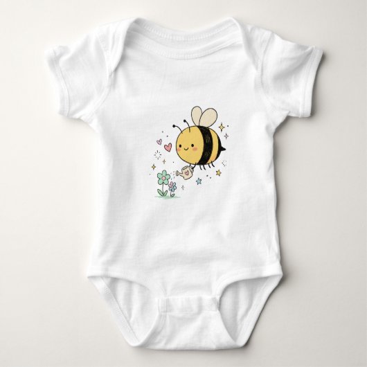 Whimische Bumblebee-baby-plant-moeders Romper (Voorkant)