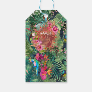 Whimische fantasiewereld met een tropische smaak cadeaulabel