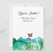 WHIMISCHE GROENE HARTFLORAAL MONOGRAM KAART (Achterkant)