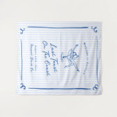 Whimische handgetekende blauwe laatste toast op de wandkleed (Voorkant (horizontaal))