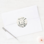 Whimische Handgetekende Trouw Ronde Sticker (Envelop)