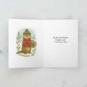Whimische Kerst Otter Feestdagen Kaart (Binnen)