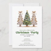 Whimische luipaard kerstboom vakantie uitnodiging (Voorkant)