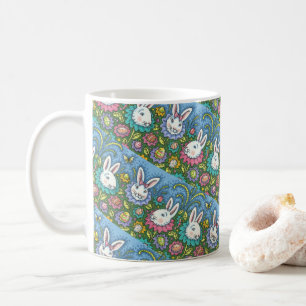WHIMISCHE PAAS EIERENTUIN, KONIJN BLOEMEN KOFFIEMOK